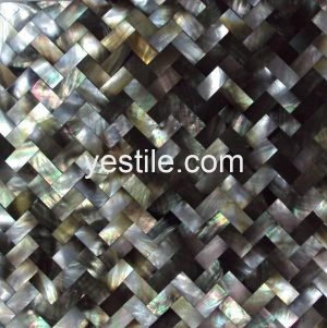 seamless black lip herringbone mother of pearl mosaic tile