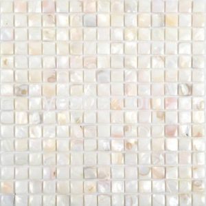 mosaico de madrepérola convexo branco natural