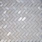 pure white herringbone shell mosaic tile