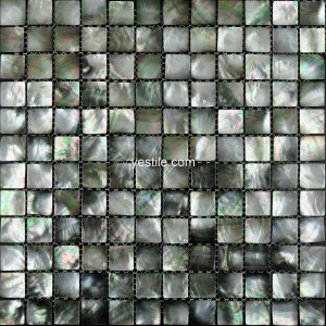 schwarze quadratische Perlmutt-Mosaikfliese