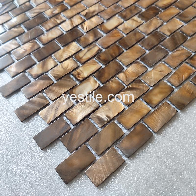 dyed coffee brown subway shell tile