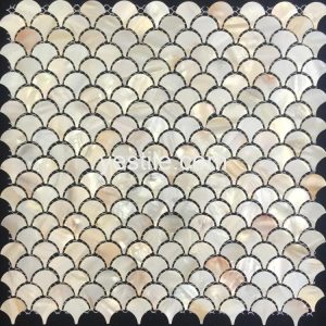 natural white fish scale mop mosaic tile