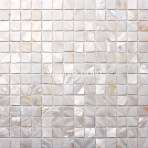 mosaico de madrepérola quadrado branco natural