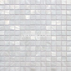Reinweiße quadratische Perlmutt-Mosaikfliese