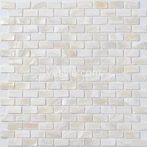 pure white subway mother of pearl mosaic tile