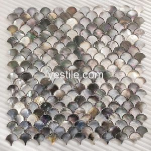 black fish scale mother of pearl mosaic tile