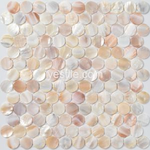 natural color penny round mother of pearl mosaic tile