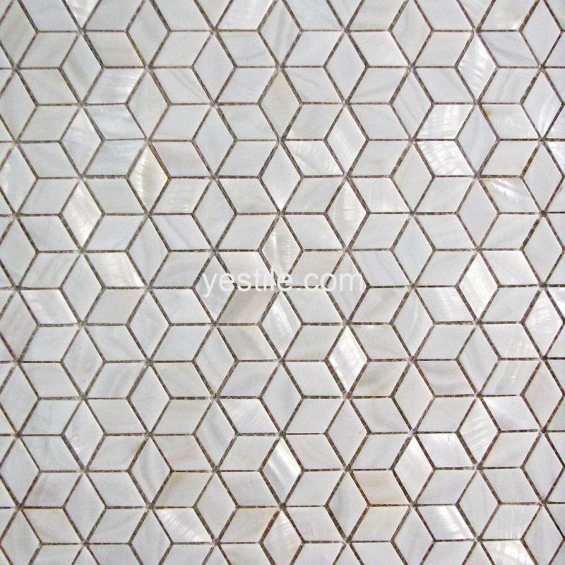 pure white diamond mother of pearl mosaic tile