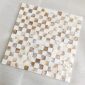 white brown mixed checker shell tile