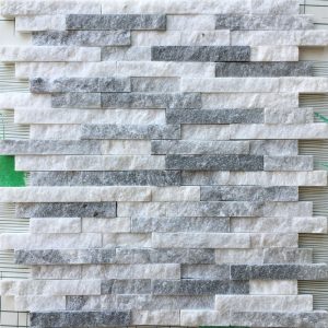 Grey White Strip Marble Mosaic Tile